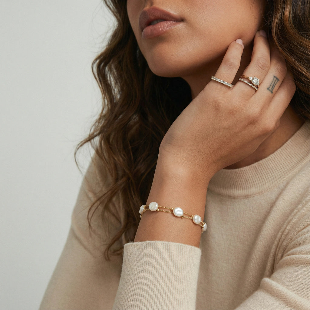 Baroque Pearl Layered Bracelet | Eco Kini Boutique
