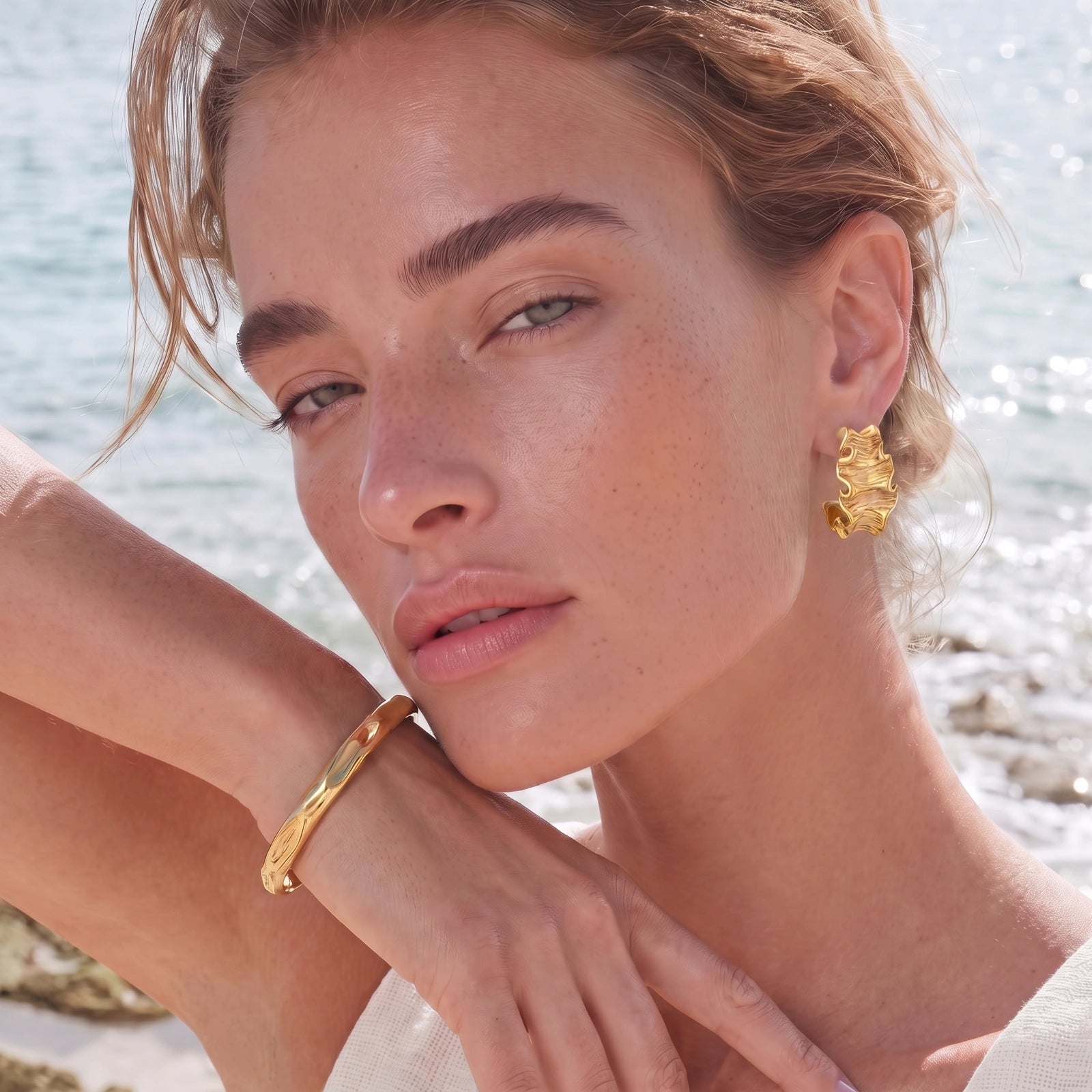 Sculptural Wave Hoops | Eco Kini Boutique